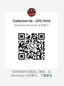 QYC Print WhatsApp QR code for direct contact with Catherine He.