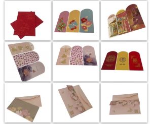 QYC Print custom red envelopes (lucky envelopes) and premium gift bags for corporate branding.