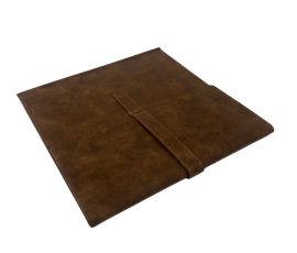 Custom leather photo album cover with metal clip by QYC Print.