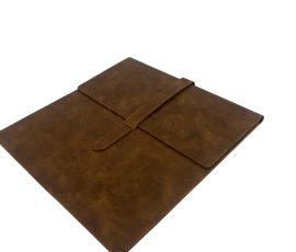Custom leather photo album cover with metal clip by QYC Print.