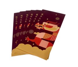 QYC Print custom red envelopes (lucky envelopes) and premium gift bags for corporate branding.