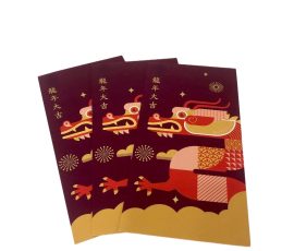 QYC Print custom red envelopes (lucky envelopes) and premium gift bags for corporate branding.