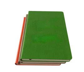 Custom FSC-certified notebook with hot stamping logo, made by QYC Print in Guangzhou.