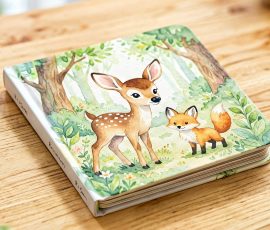 Child-safe board book with a cute deer illustration