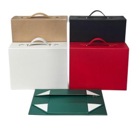 Collapsible rigid box with flat-packed and assembled states. Premium grey board and magnetic closure.